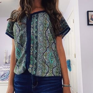 Small Patterned Bohemian Blouse